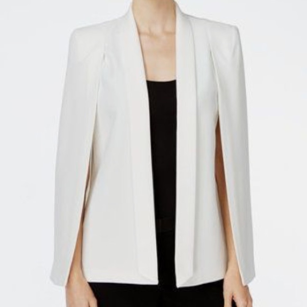 Tahari cream cape blazer